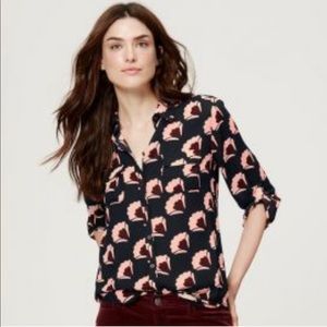 Ann Taylor Loft navy blouse